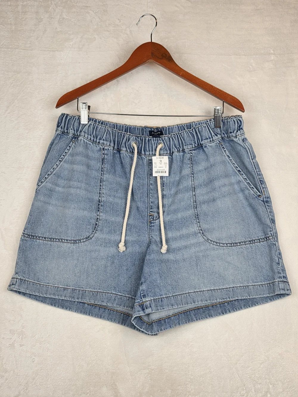 J.Crew Factory CG690 Denim Drawstring Shorts – Womens Size 31 – Seaboard Wash –